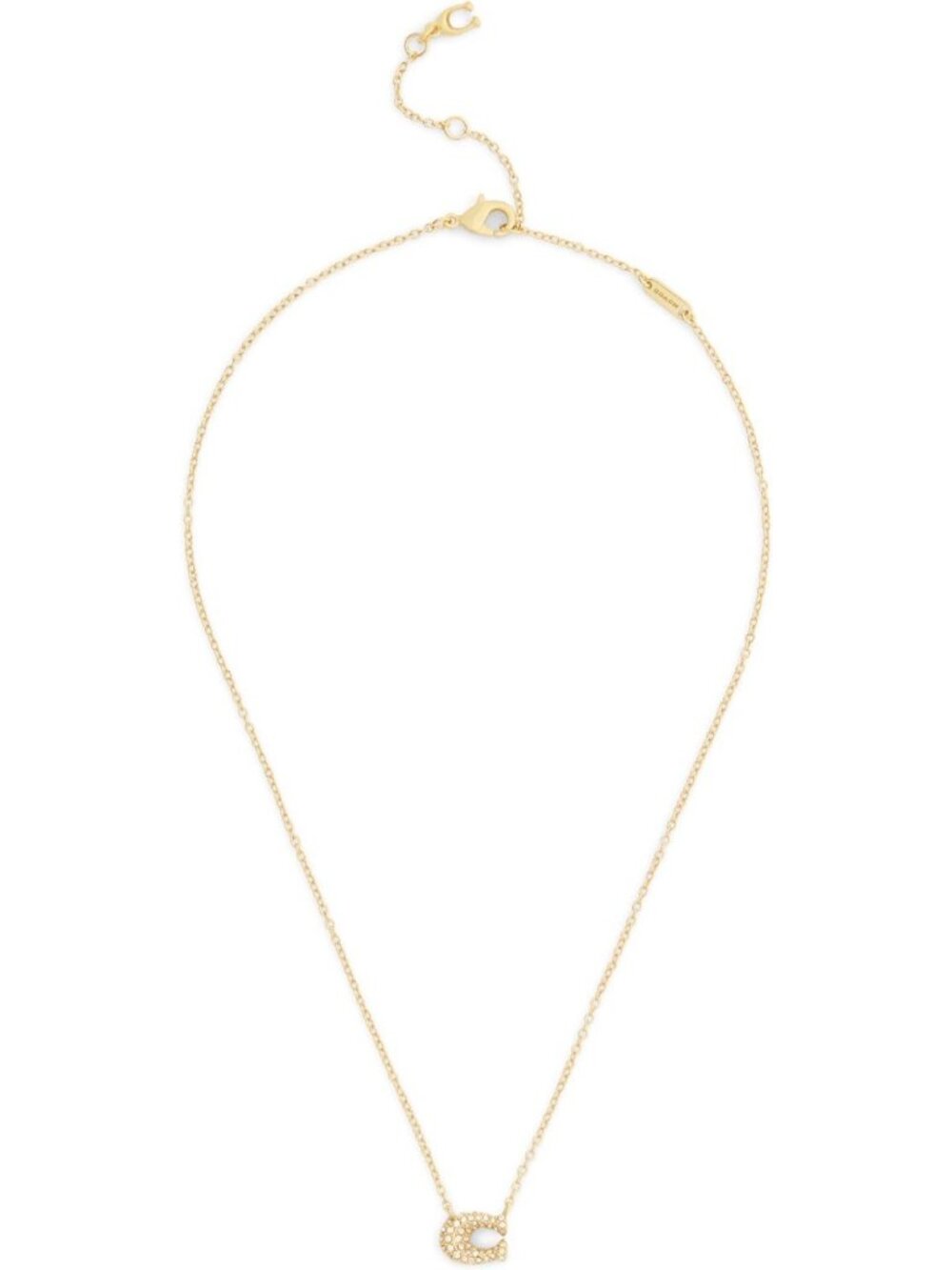 Elegant Pavé Signature C Necklace for Women - Stylish Jewelry Accessory